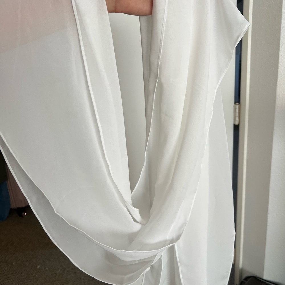 Elegant White Draped Fabric